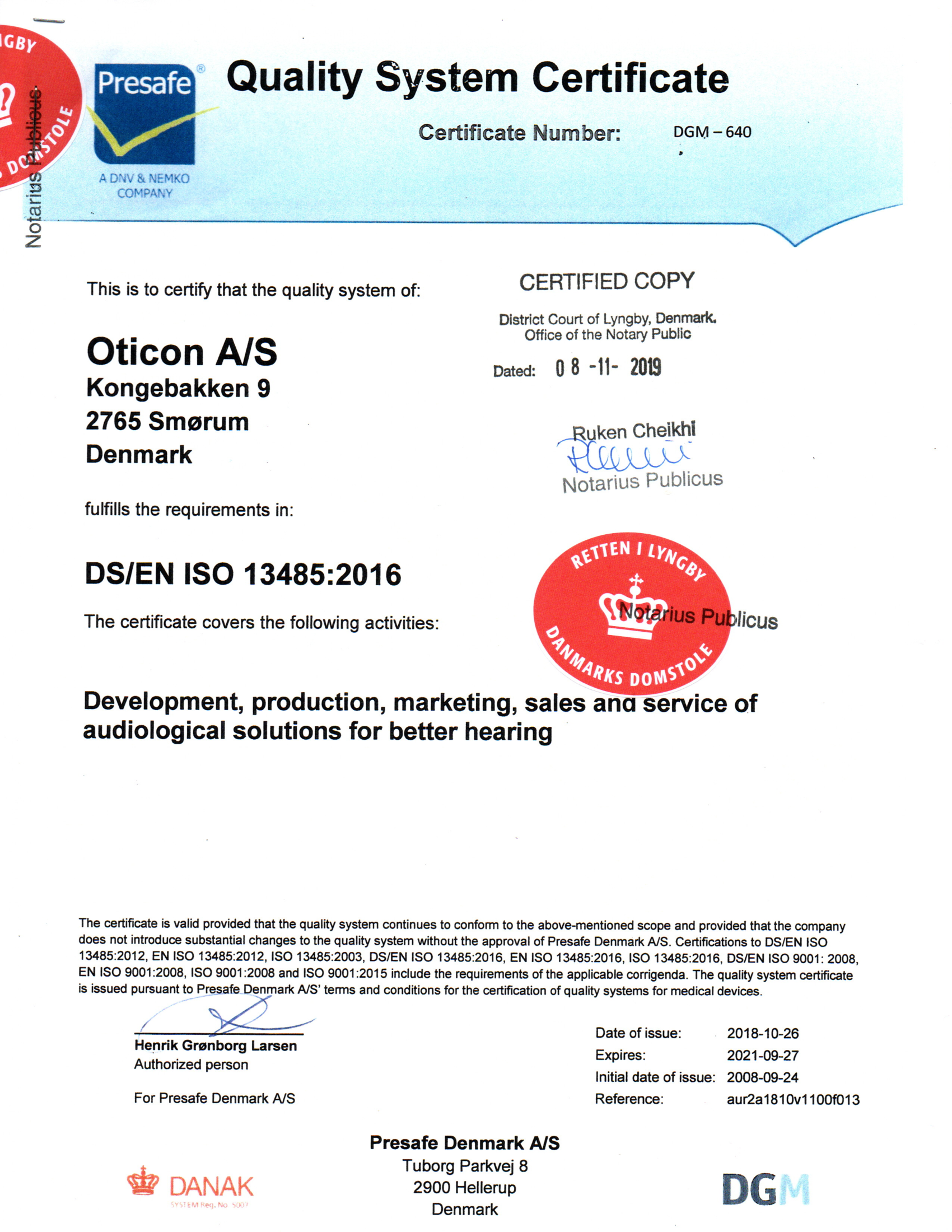 Giấy chứng nhận chất lượng ISO13485:2016
